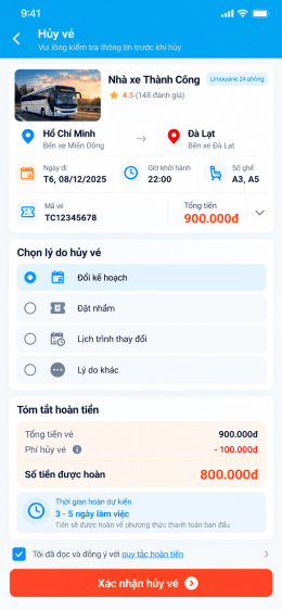 Book vé xe khách